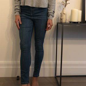 Topshop Moto Blue High Waisted Skinny Jeans